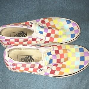 Rainbow checkered vans.